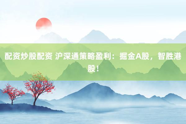 配资炒股配资 沪深通策略盈利：掘金A股，智胜港股！