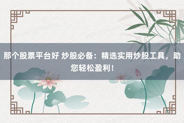 那个股票平台好 炒股必备:精选实用炒股工具,助您轻松盈利!
