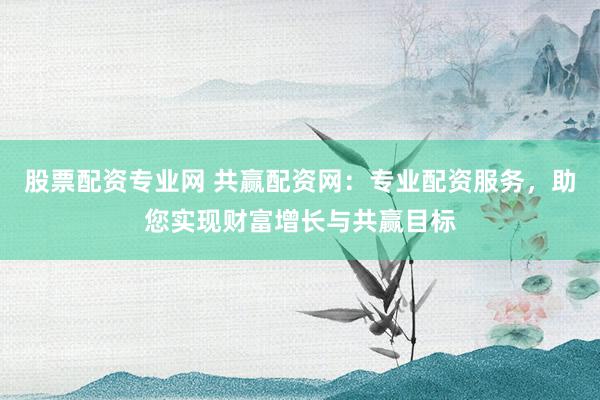 股票配资专业网 共赢配资网：专业配资服务，助您实现财富增长与共赢目标