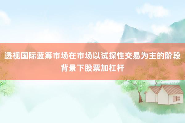 透视国际蓝筹市场在市场以试探性交易为主的阶段背景下股票加杠杆