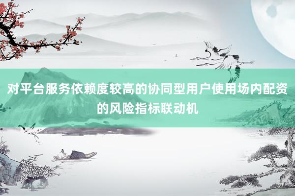 对平台服务依赖度较高的协同型用户使用场内配资的风险指标联动机