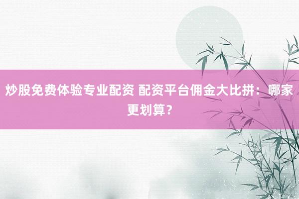 炒股免费体验专业配资 配资平台佣金大比拼:哪家更划算?