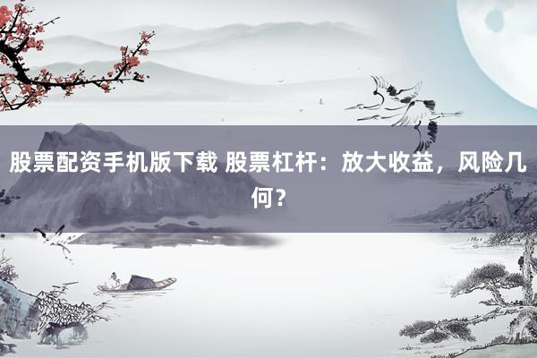 股票配资手机版下载 股票杠杆：放大收益，风险几何？