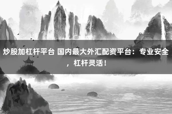 炒股加杠杆平台 国内最大外汇配资平台:专业安全,杠杆灵活!