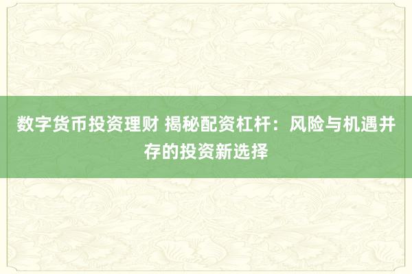 数字货币投资理财 揭秘配资杠杆：风险与机遇并存的投资新选择