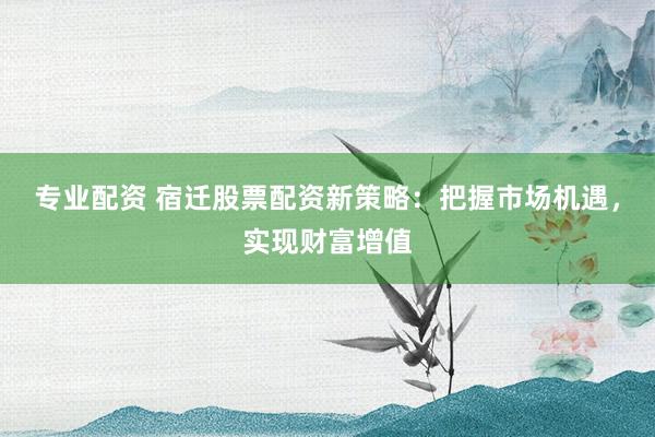 专业配资 宿迁股票配资新策略:把握市场机遇,实现财富增值